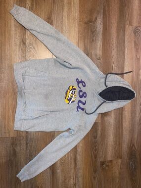LSU Gray Pullover Hoodie with Tiger Logo
